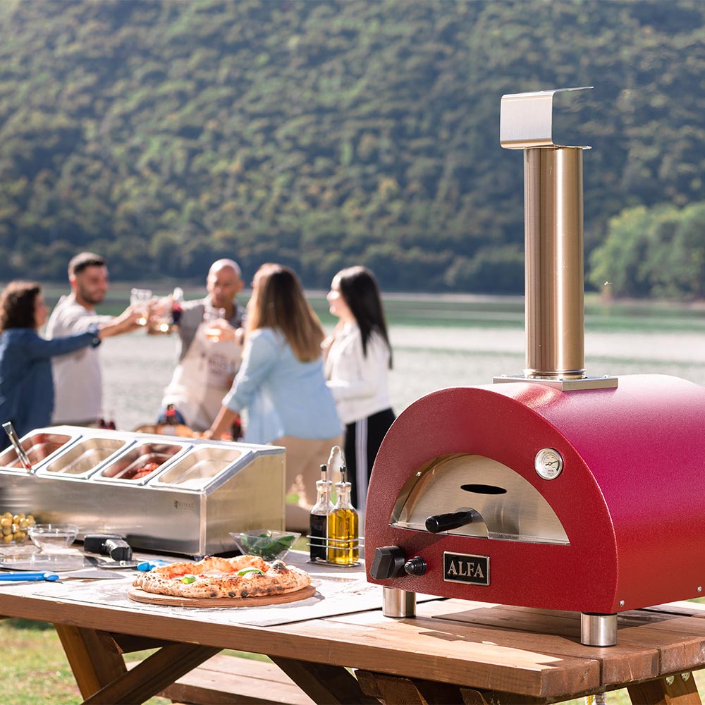 Alfa Moderno Portable Gas Pizza Oven with 31.5-Inch Cooking Station