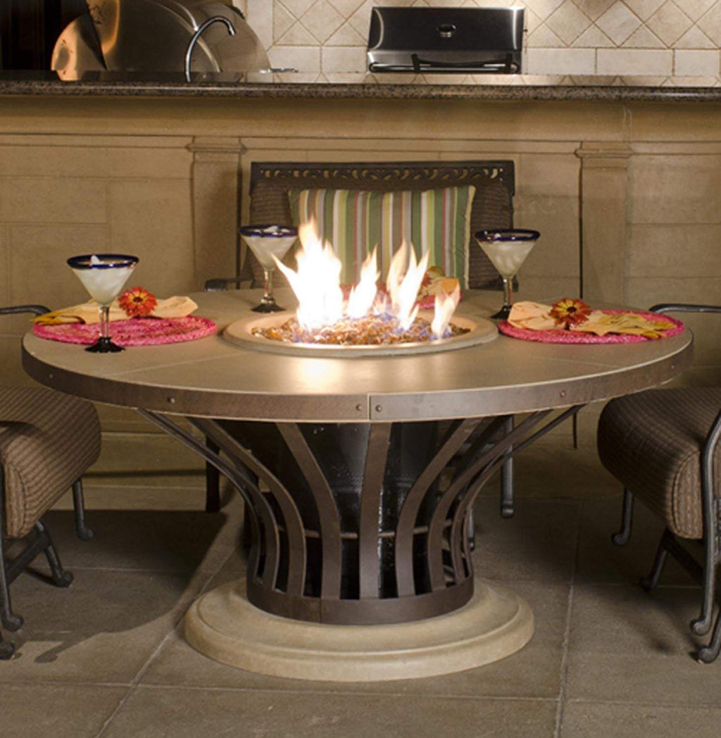American Fyre Designs Fiesta 25.5-Inch Round GRFC Chat Height Fire Table