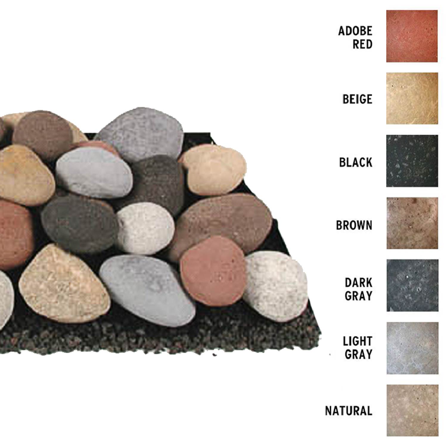 Rasmussen STxx30A Smooth FireStones Set for 30-Inch Linear Burner, 45-Pieces
