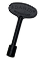 Dante universal valve key, flat black finish with embossed oval head