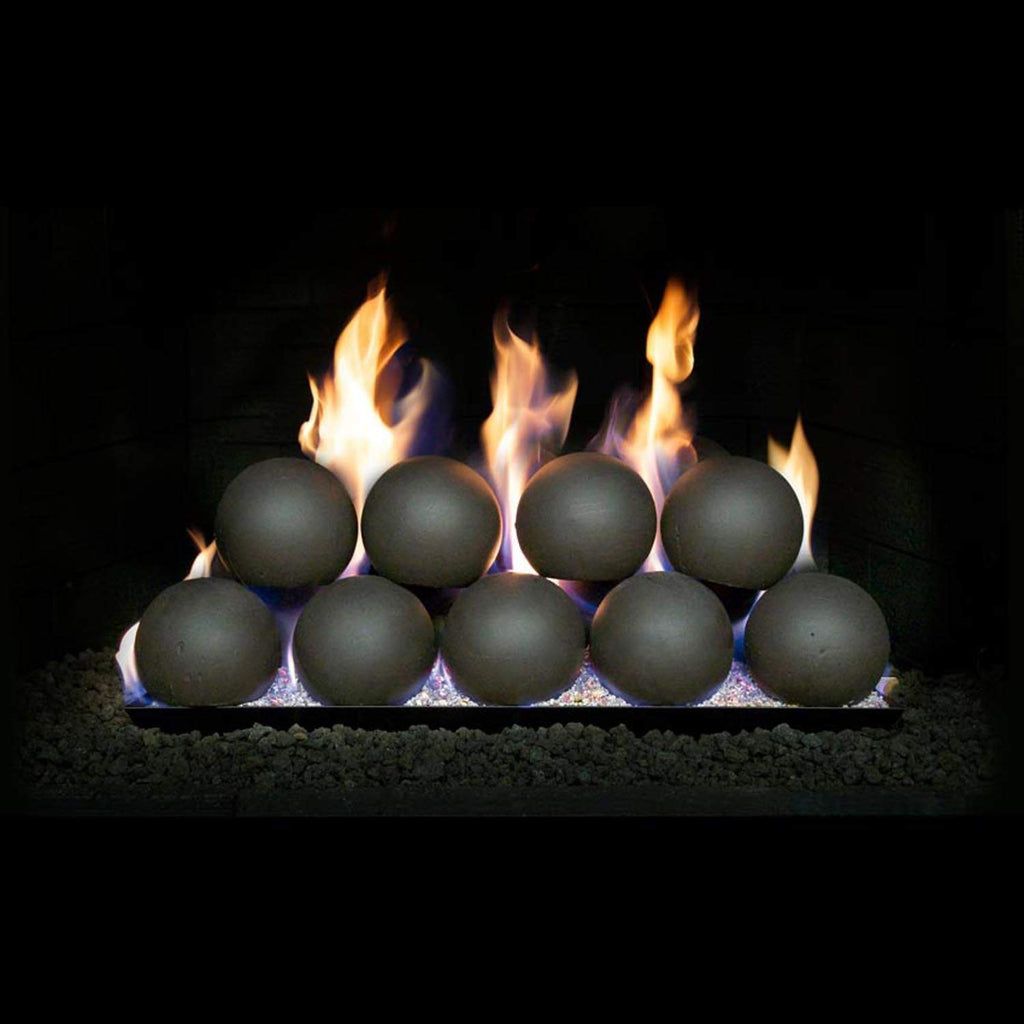 Real Fyre P45 Series Vented Glass Burner Kit, ANSI Certified, Fyre Spheres