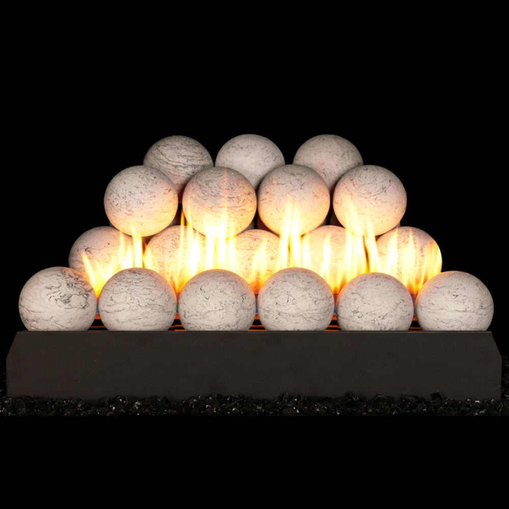 Real Fyre P45 Series Vented Glass Burner Kit, ANSI Certified, Fyre Spheres