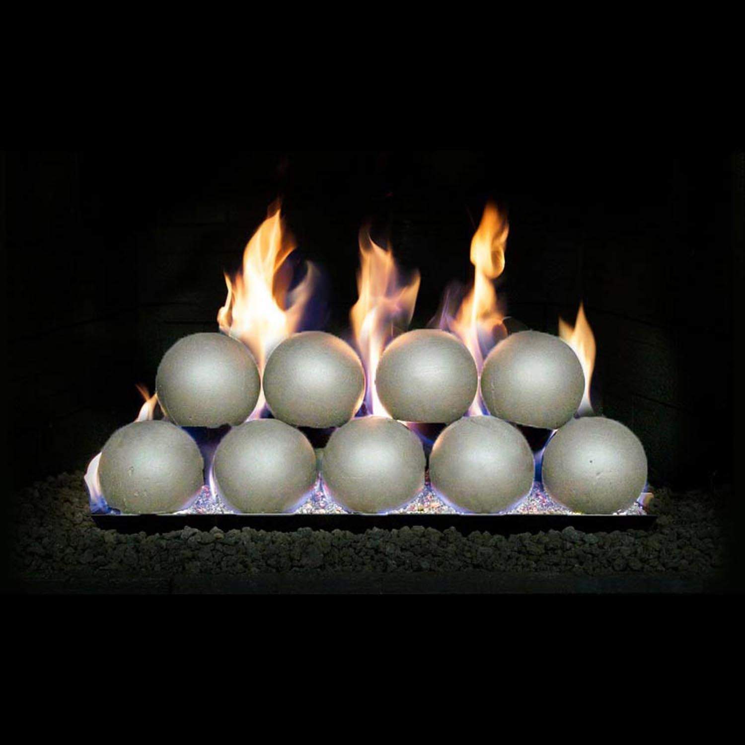 Real Fyre P45 Series Vented Glass Burner Kit, ANSI Certified, Fyre Spheres
