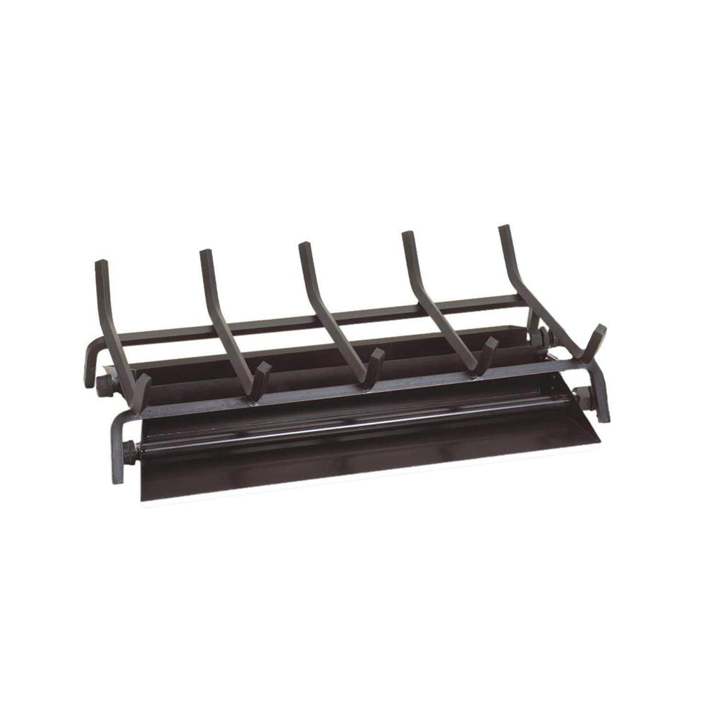 Vented burner system grate with multiple raised bars and base frame