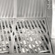 Stainless grill firebox with raised cooking grate and vented metal panel interior