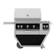 36-inch freestanding gas grill with black control panel and base