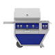 36-inch freestanding gas grill with blue control panel and base