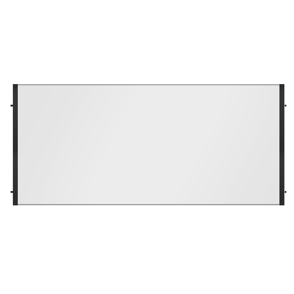 Dimplex Opti-Myst Pro rear glass pane with black metal frame, rectangular
