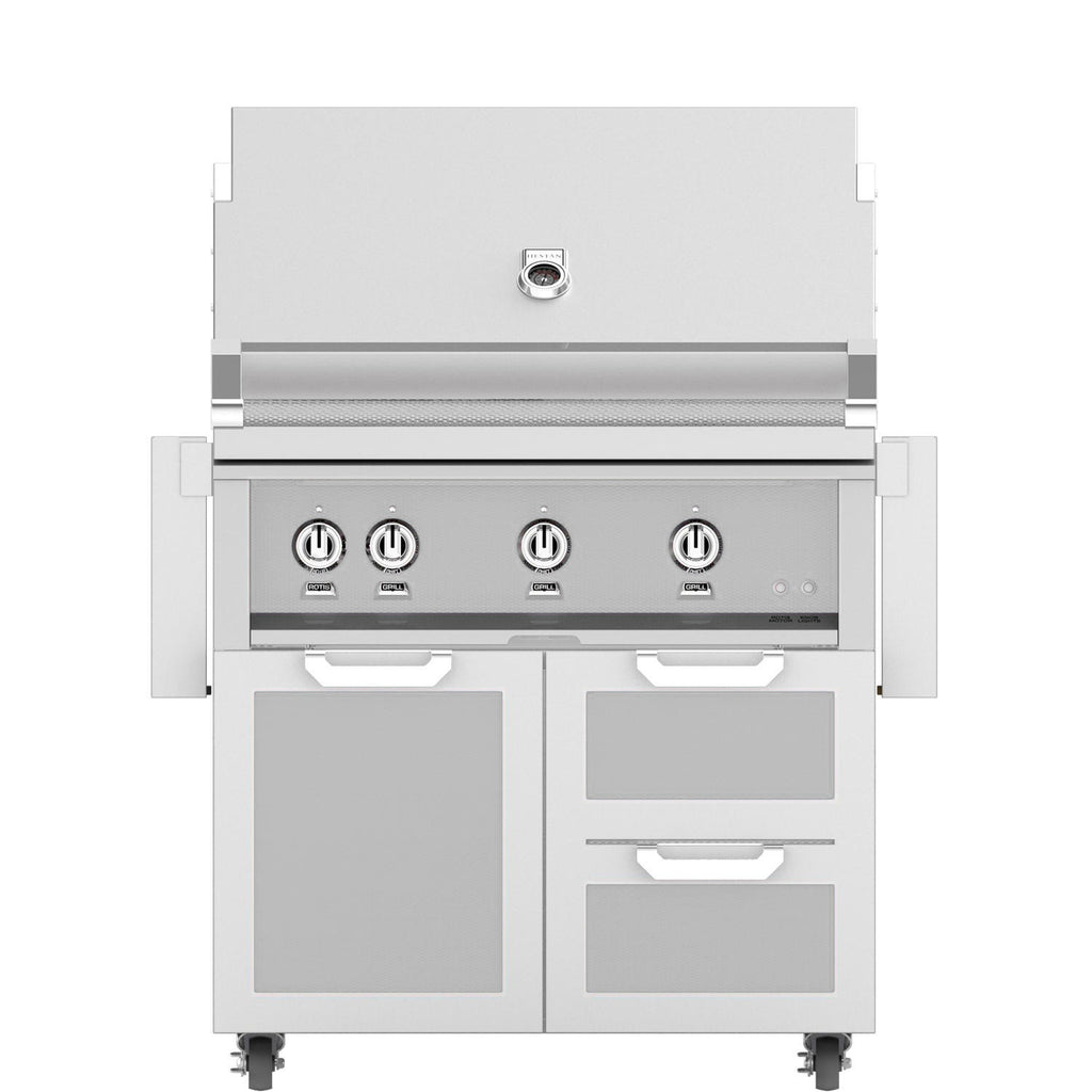 Hestan GBR36 Double Drawer and Door Freestanding Gas Grill, 36-Inch