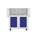 Double-door cart with open doors and blue panels
