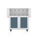 Double-door cart with open doors and teal panels