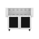 Double-door outdoor cart with black cabinet doors and vented handle panel