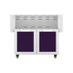 Hestan double-door grill cart with two purple cabinet doors and vented top