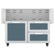 42-inch double drawer and door cart with blue drawer fronts and cabinet doors