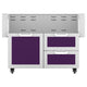 42-inch double drawer and door cart with purple drawer fronts and cabinet doors