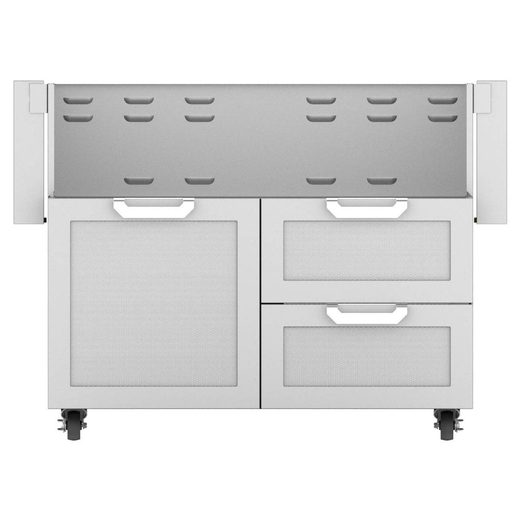 42-inch double drawer and door cart with two large cabinet doors and two drawers