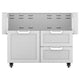 42-inch double drawer and door cart with two large cabinet doors and two drawers