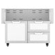 42-inch double drawer and door cart with white drawer fronts and cabinet doors