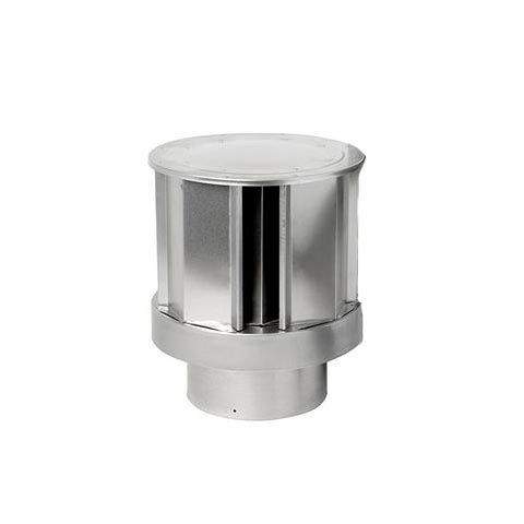 Stainless steel flexible direct vent roof terminal, 4x7 in, cylindrical with open top