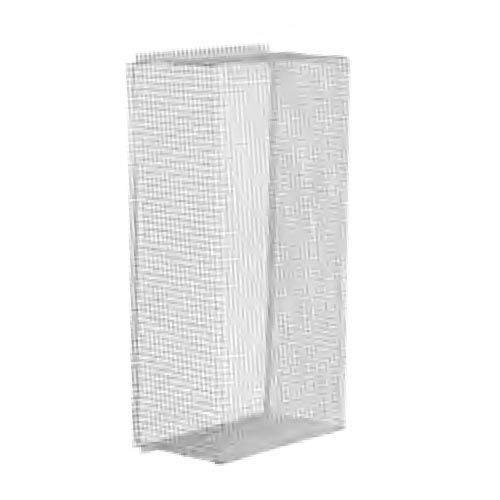 Silver metal heat guard for direct vent flue, rectangular 4x7-inch cover