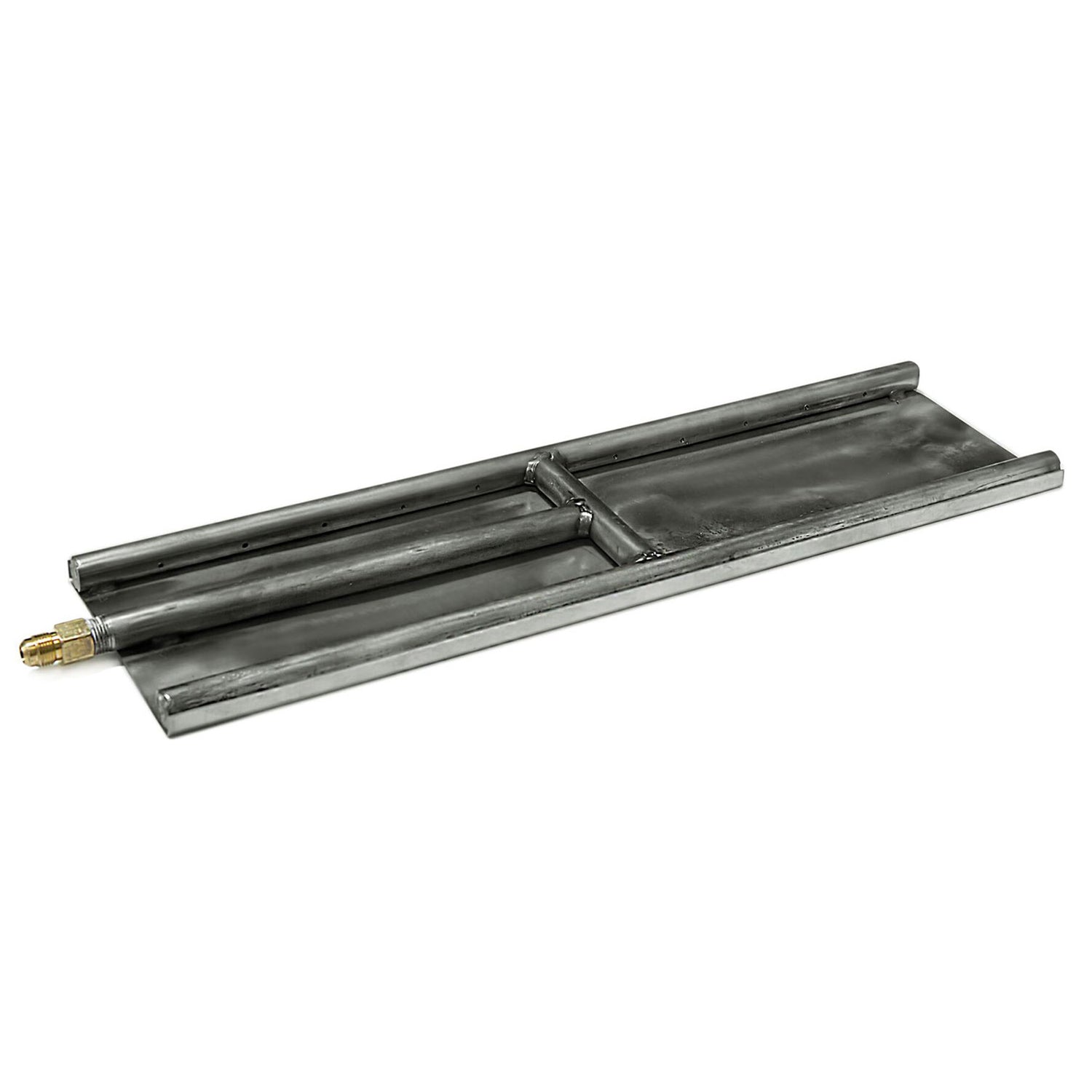 Stainless steel H-style glass burner system with two metal gas tubes