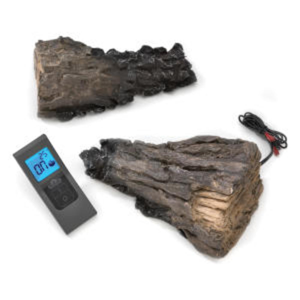 Remote control with faux stone cover and attached wiring, black and gray