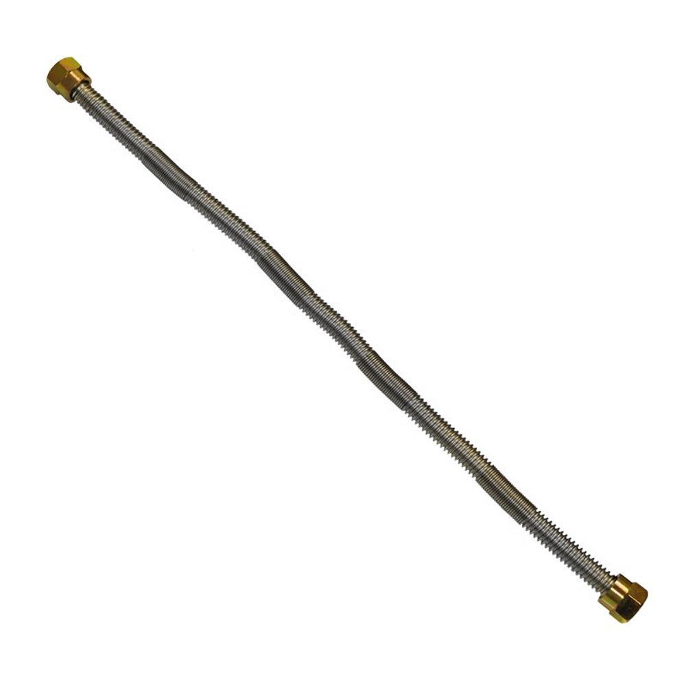 Stainless steel flexible gas line with 3/8 in flare nuts, metal braided hose