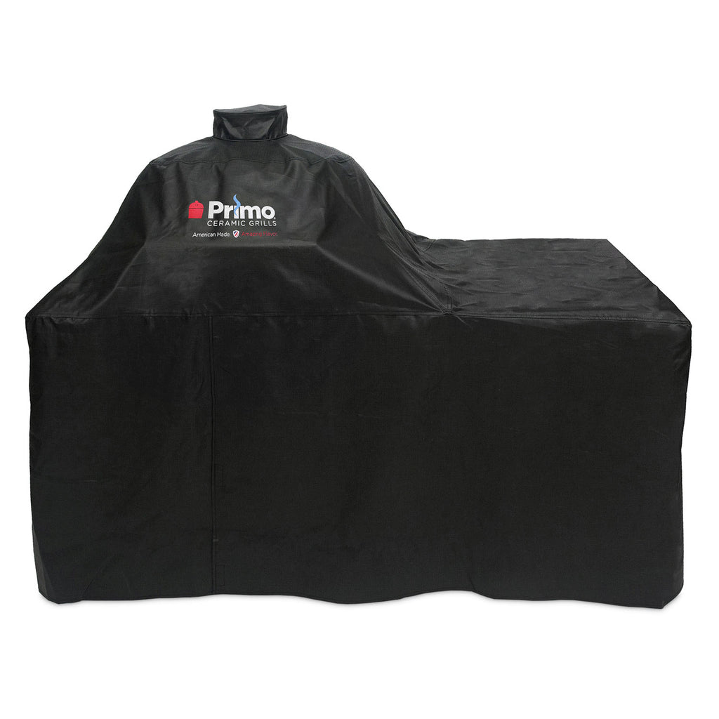 Primo Vinyl Cover for Oval XL 400 on Countertop Cypress Table