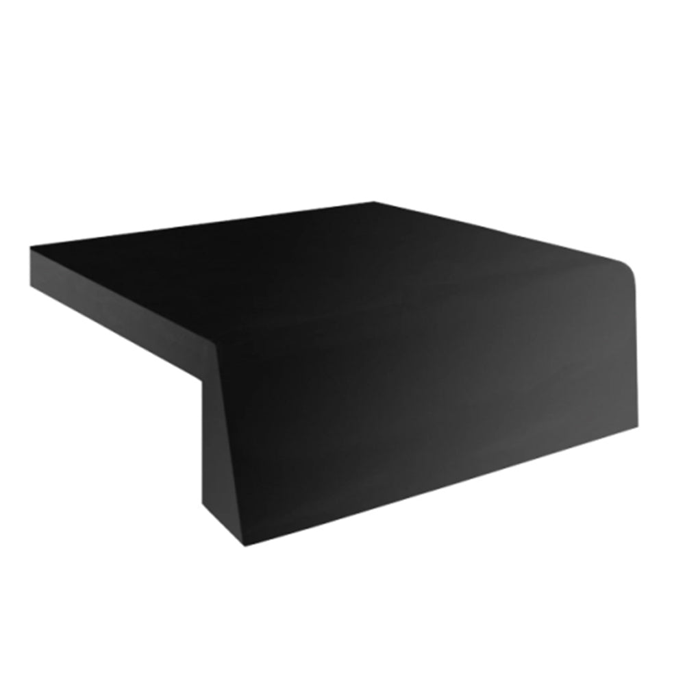 Black vinyl grill cover for power burners, fitted top with curved corners