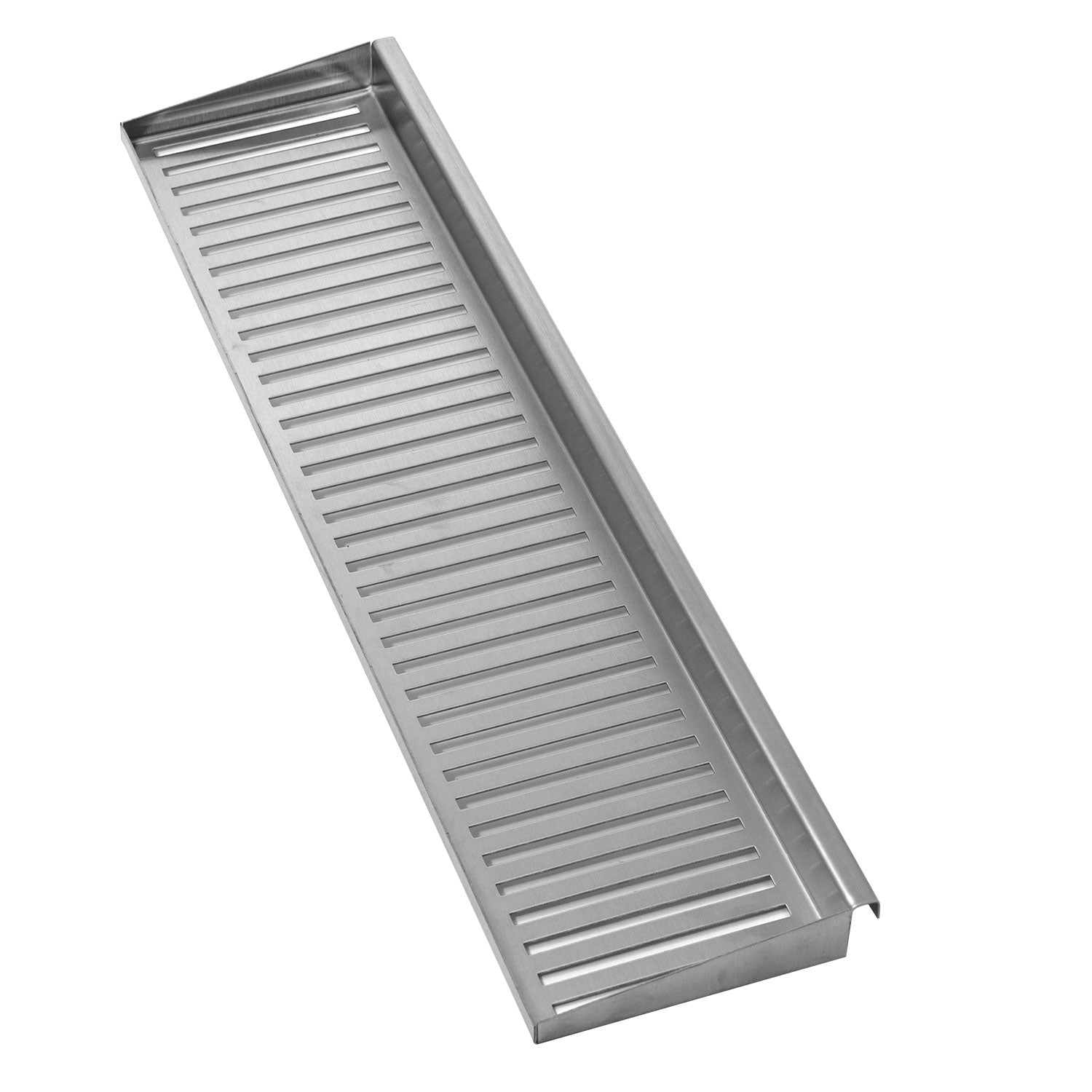 Stainless warming rack panel with slotted bars for extra top warming
