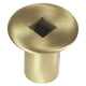 Gas valve cover with round cap, brass finish, square opening