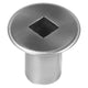 Gas valve cover with round cap, chrome finish, square opening