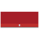 Outdoor ventilation hood with rectangular canopy and vent cover, red finish