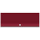 Stainless steel outdoor ventilation hood with burgundy front panel and vent handle