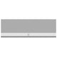 Outdoor ventilation hood in light gray with front vent strip and center emblem.