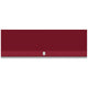 Outdoor ventilation hood in dark red with front vent strip and center emblem.