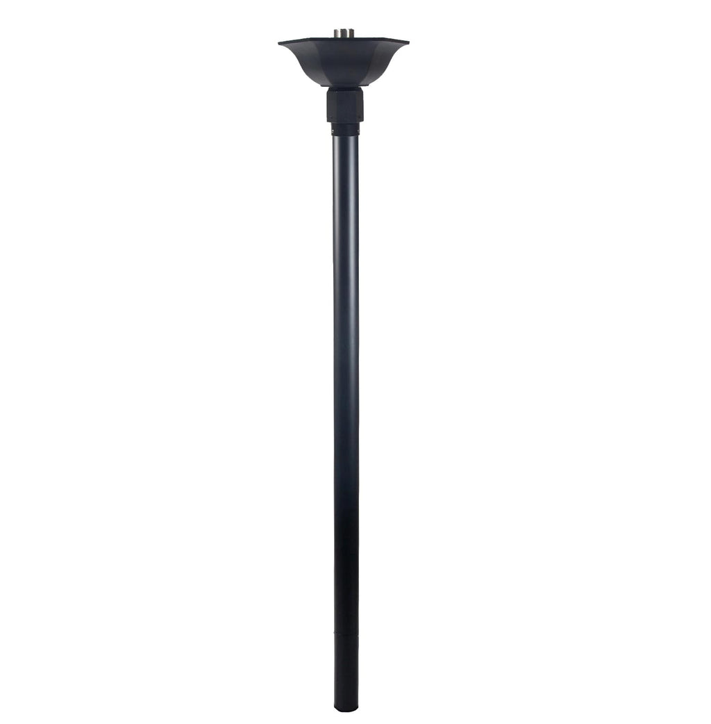 Black gas torch head with pole, powder-coated finish
