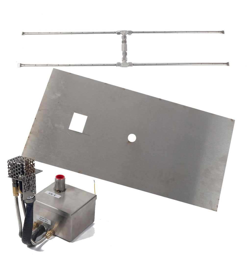 Fire by Design MGRTFBP-H Gas Fire Pit Burner Kit with Linear Flat Pan