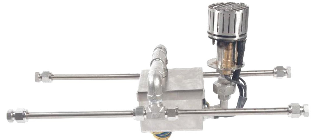 Fire by Design SMH H-style submersible gas fire manifold with valve and control box