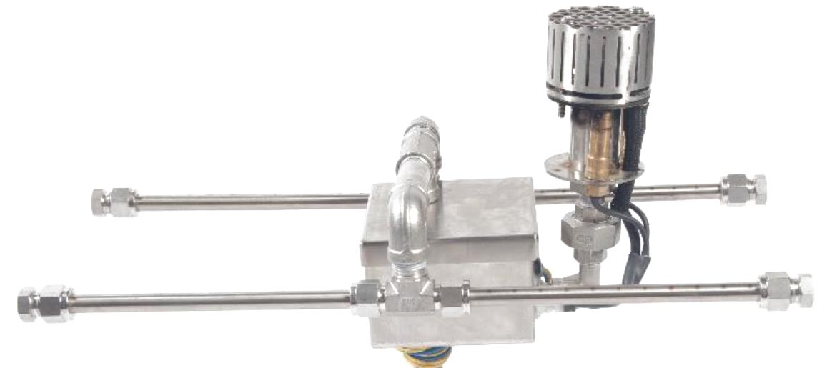 Fire by Design SMH H-style submersible gas fire manifold with valve and control box