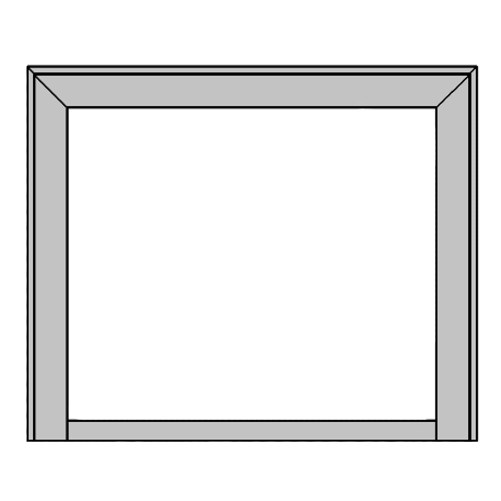 Black fireplace surround frame with rectangular opening, for louvered direct vent gas unit