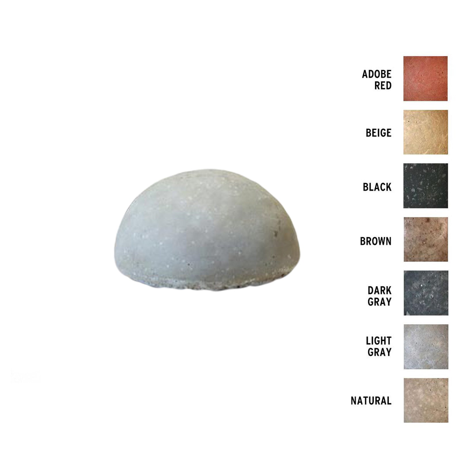 Smooth half ball fireshape, light gray dome
