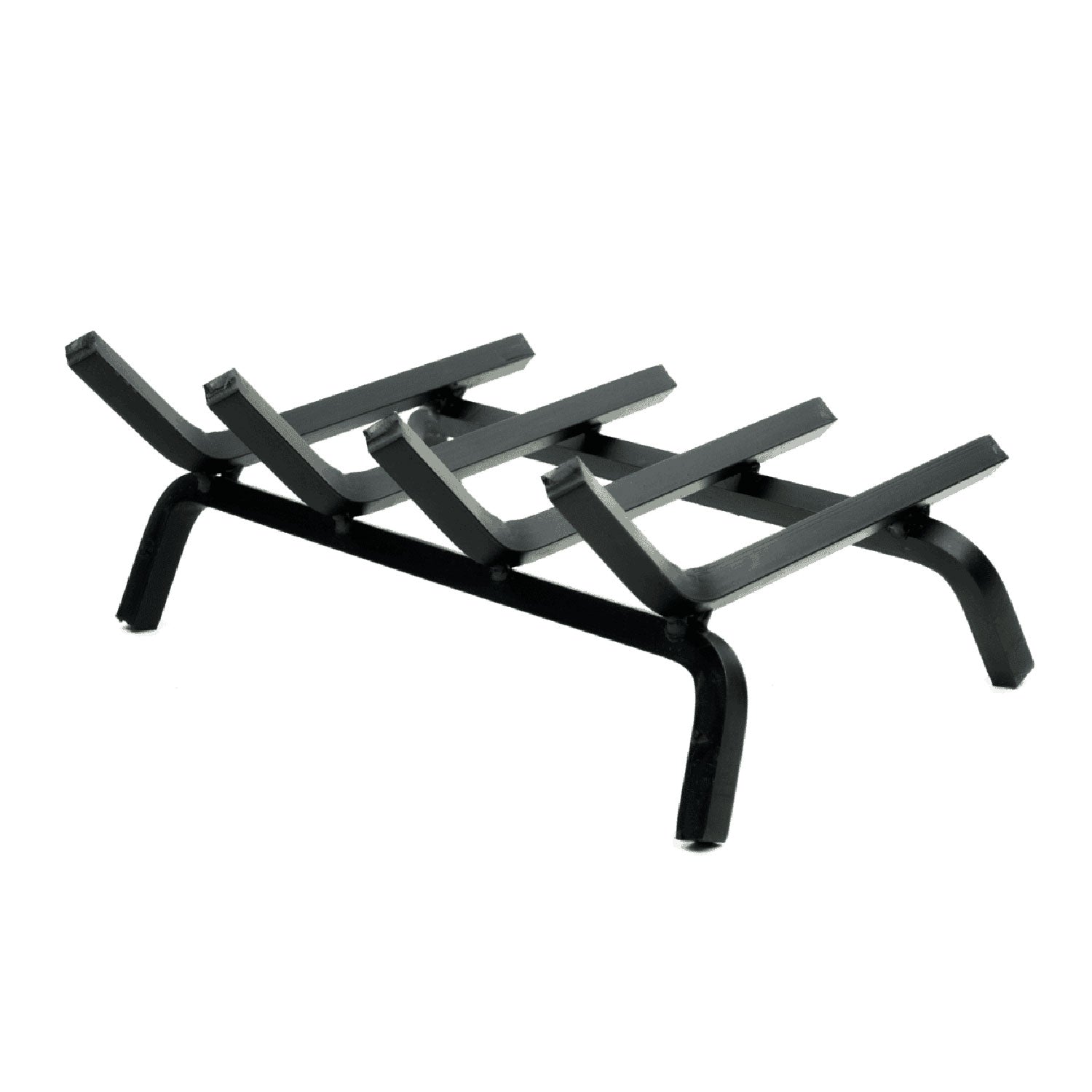 Rasmussen HFG single-sided gas log grate with black metal bars and support legs