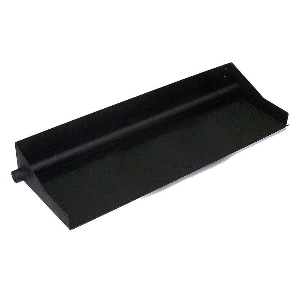 Black vented gas burner mount tray with side fitting for e-burner kit