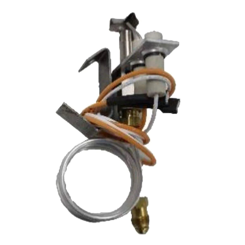 Pilot igniter assembly with metal electrodes and connected wires