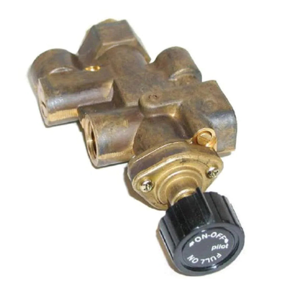 Manual safety pilot valve control with brass body and black ON-OFF/PILOT knob