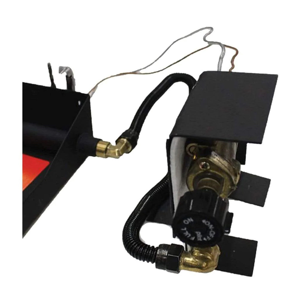 Safety pilot control assembly with black wiring harness and brass valve fittings