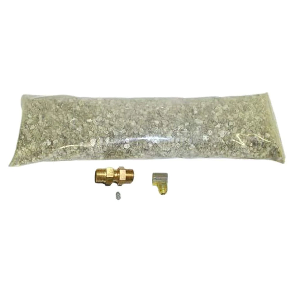 Propane conversion kit with insulating sleeve and brass gas fittings, small hardware