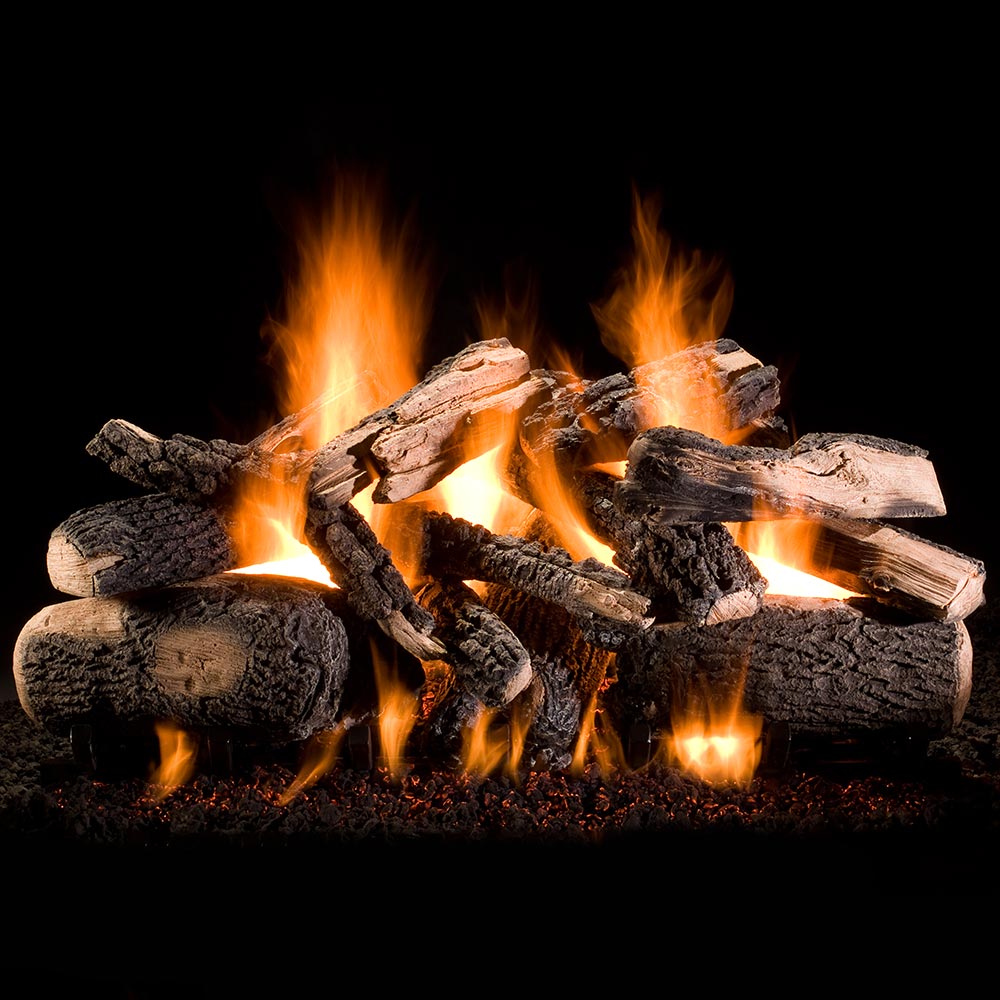 Hargrove Kodiak Char Double Stack Vented Gas Log Set with Burner Kit (HGKCS-DSB)