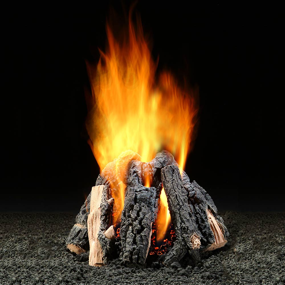 Hargrove Kiva Vented Gas Log Set with Burner Kit and Match Light Ignition, 10-Inch, Natural Gas (HGKIS1005AA)